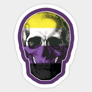 Non-Binary Skull Sticker